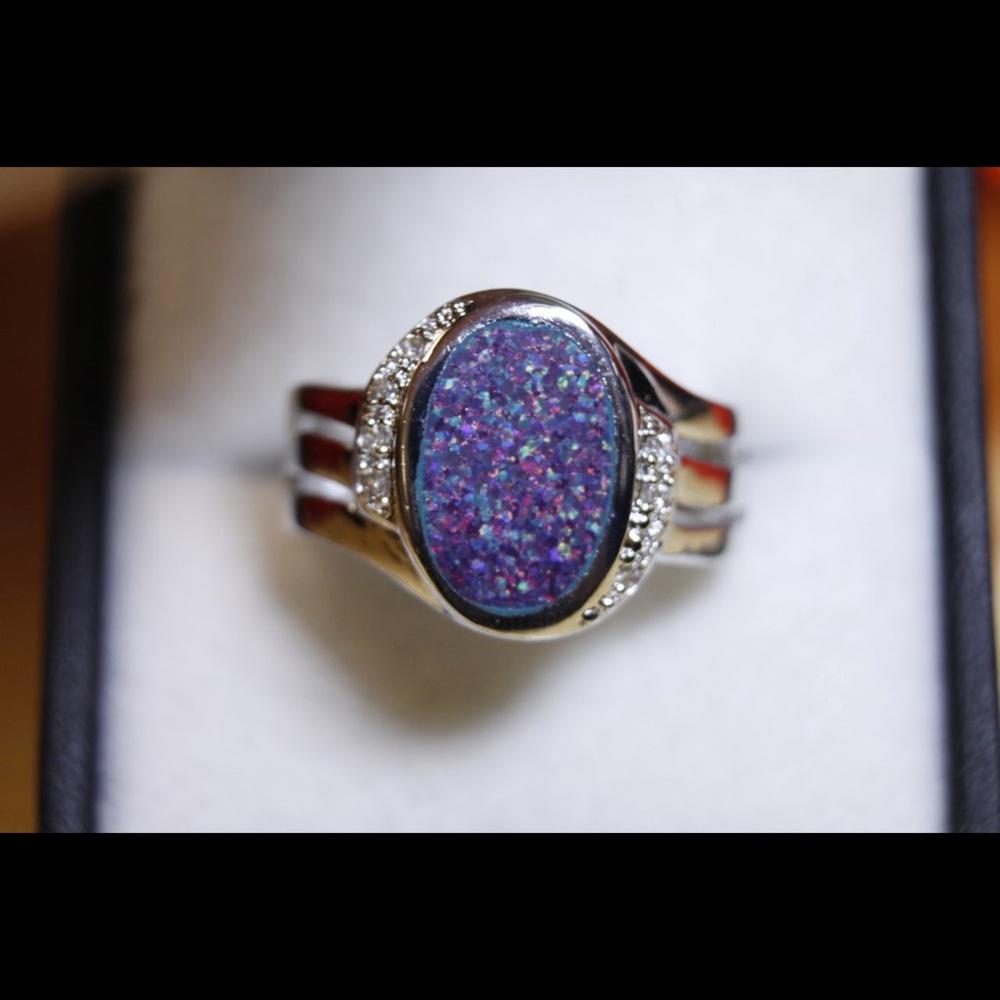 Beautiful Purple Opal Ring. View 3